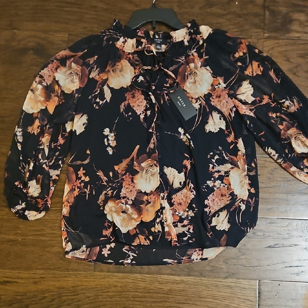 Floral Long Sleeve Blouse/ Haver